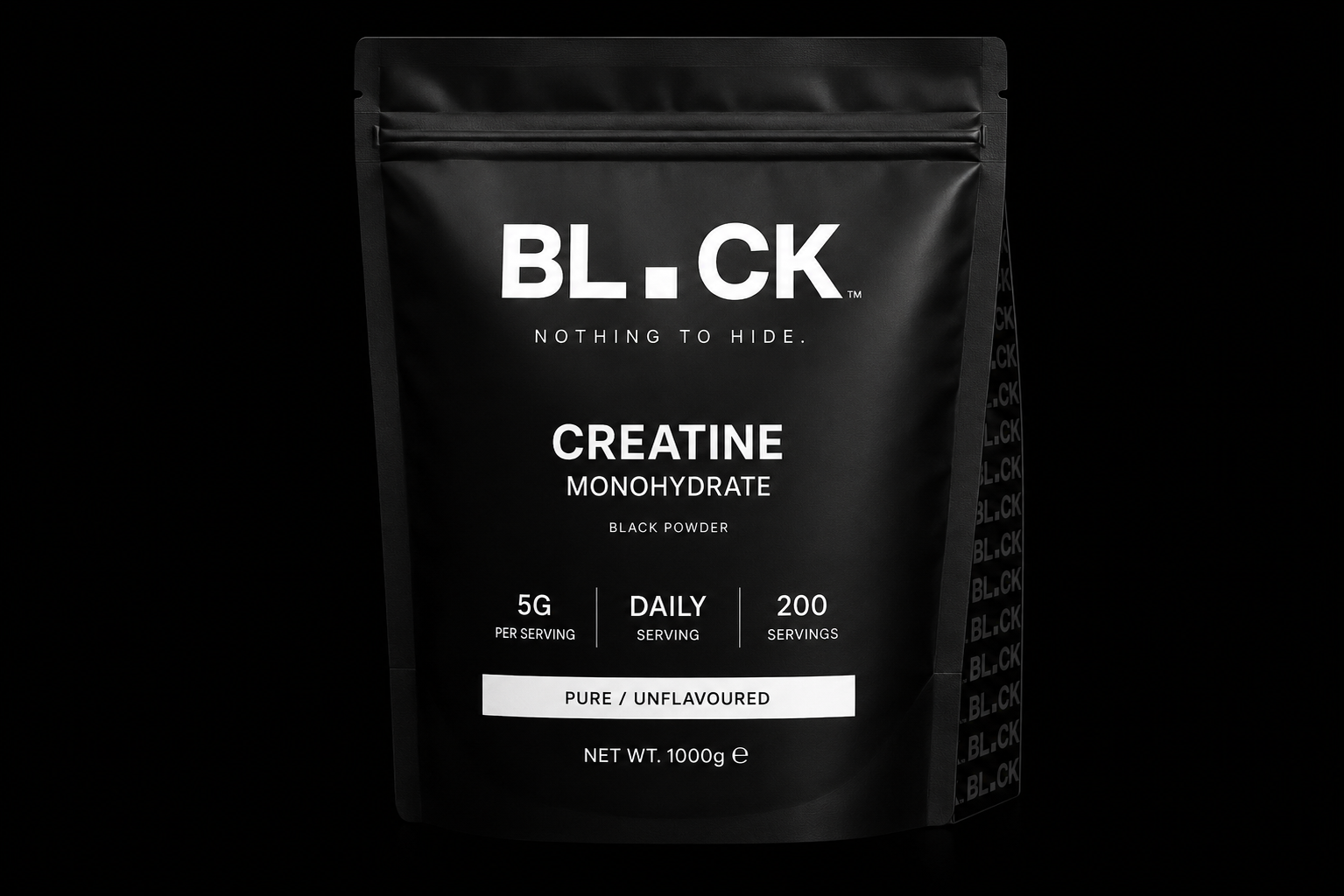 BL.CK Creatine matte zwarte pouch